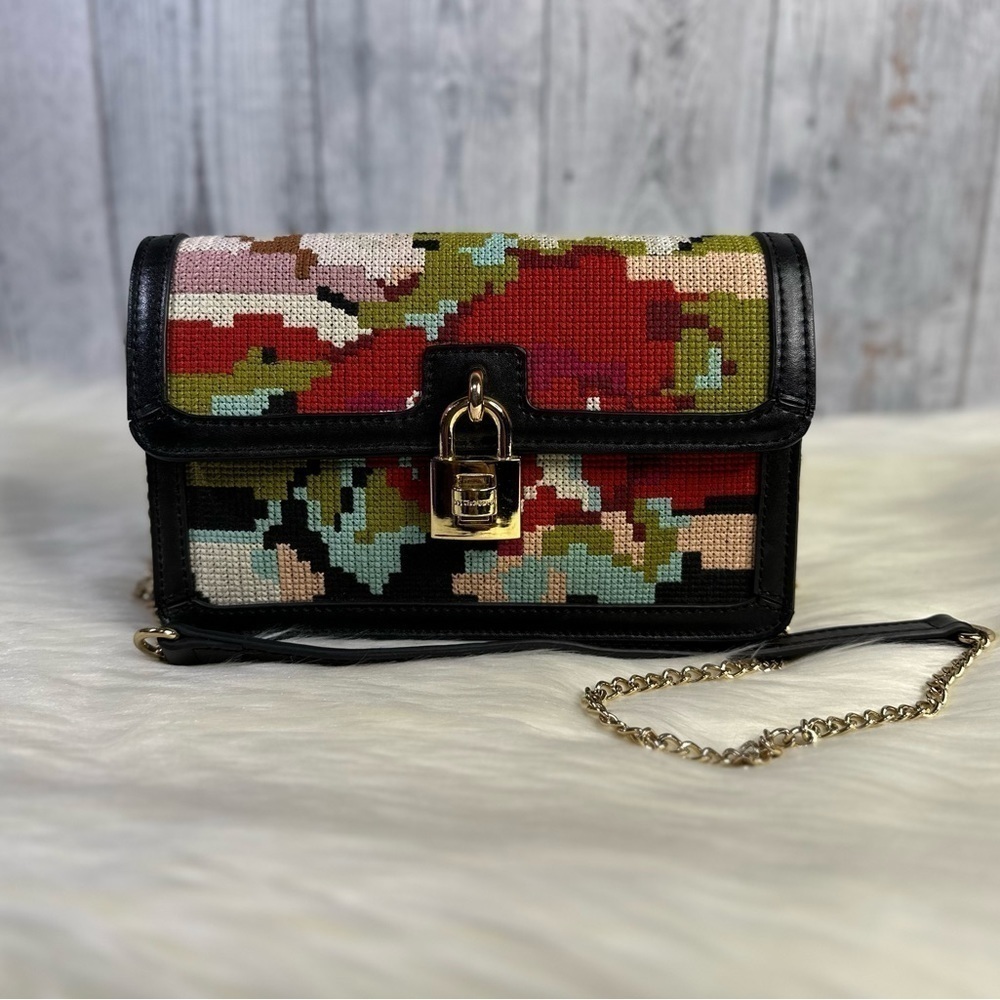 DOLCE & GABBANA cross stitched padlock crossbody bag